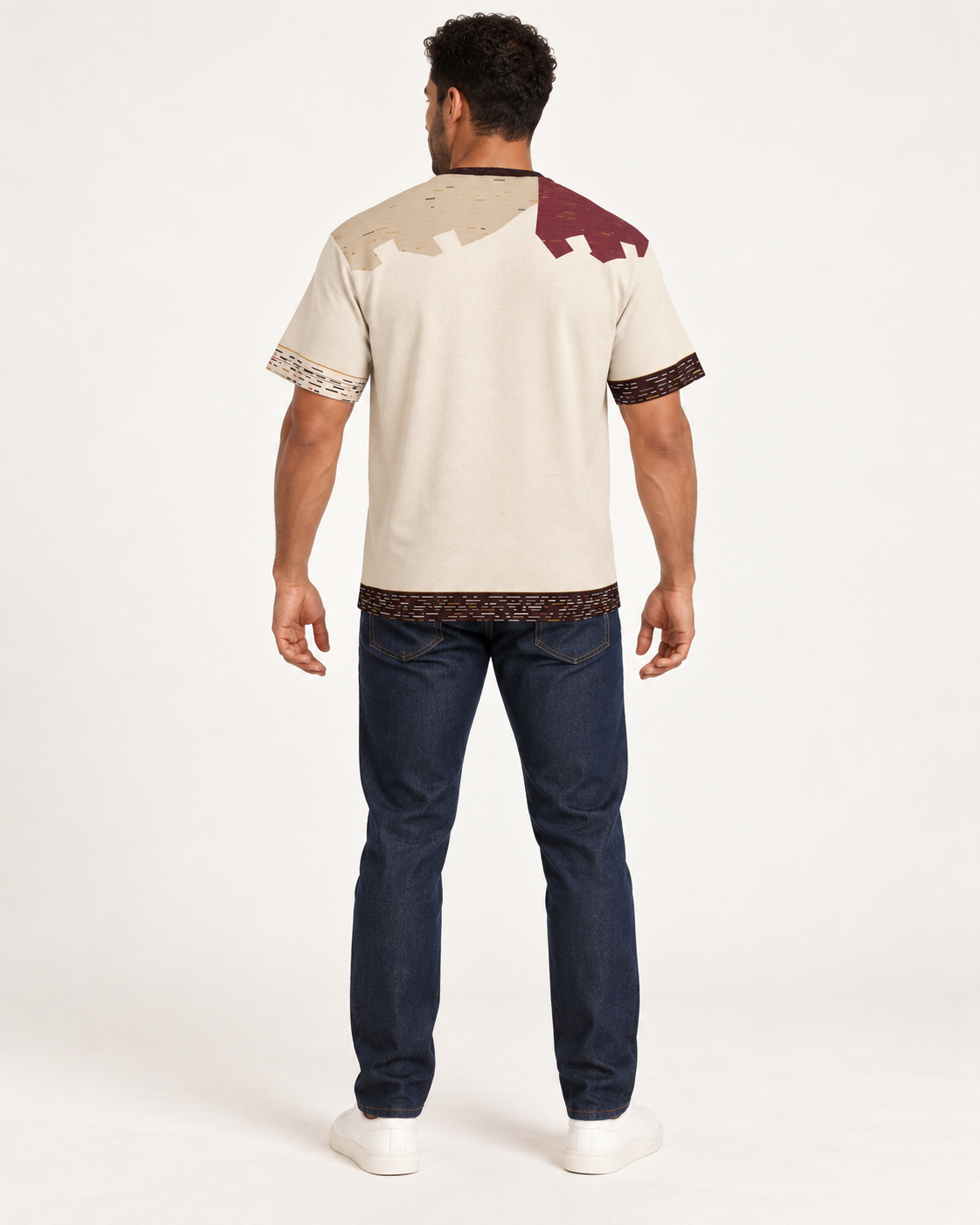 Ivory Parapet boxy cotton T-shirt — back on-model AI styling illustration