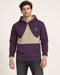 Aubergine Sand Crownline Nero Ponte Hoodie, front on-model AI styling illustration