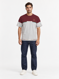 Bordeaux Porcelain Boxy Cotton T-Shirt — front model styling illustration