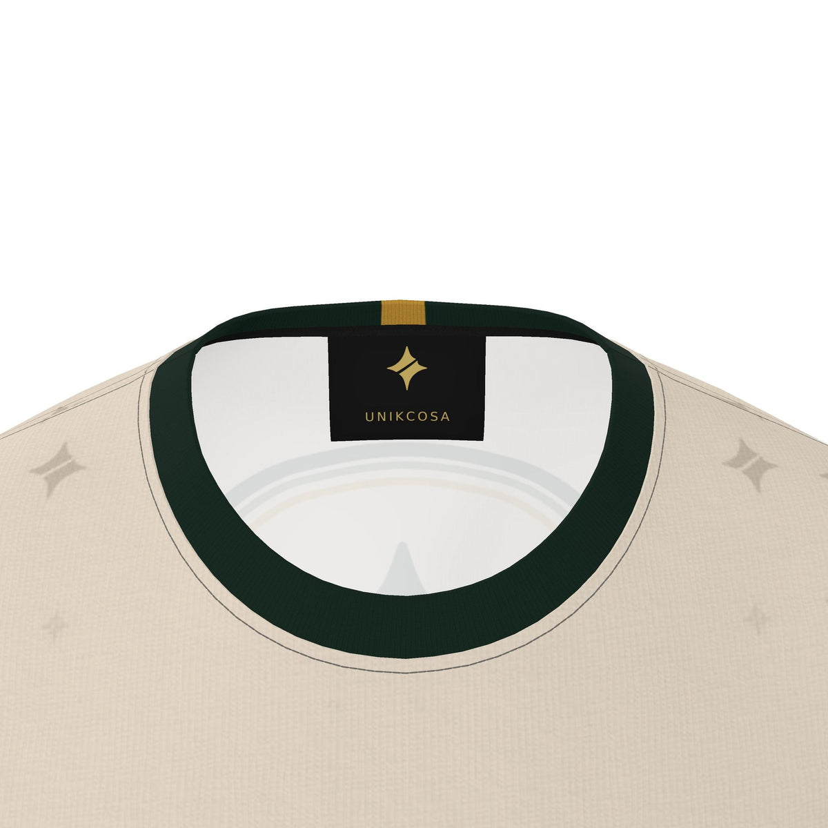 UNIKCOSA boxy cotton T-shirt — original garment preview, neck detail
