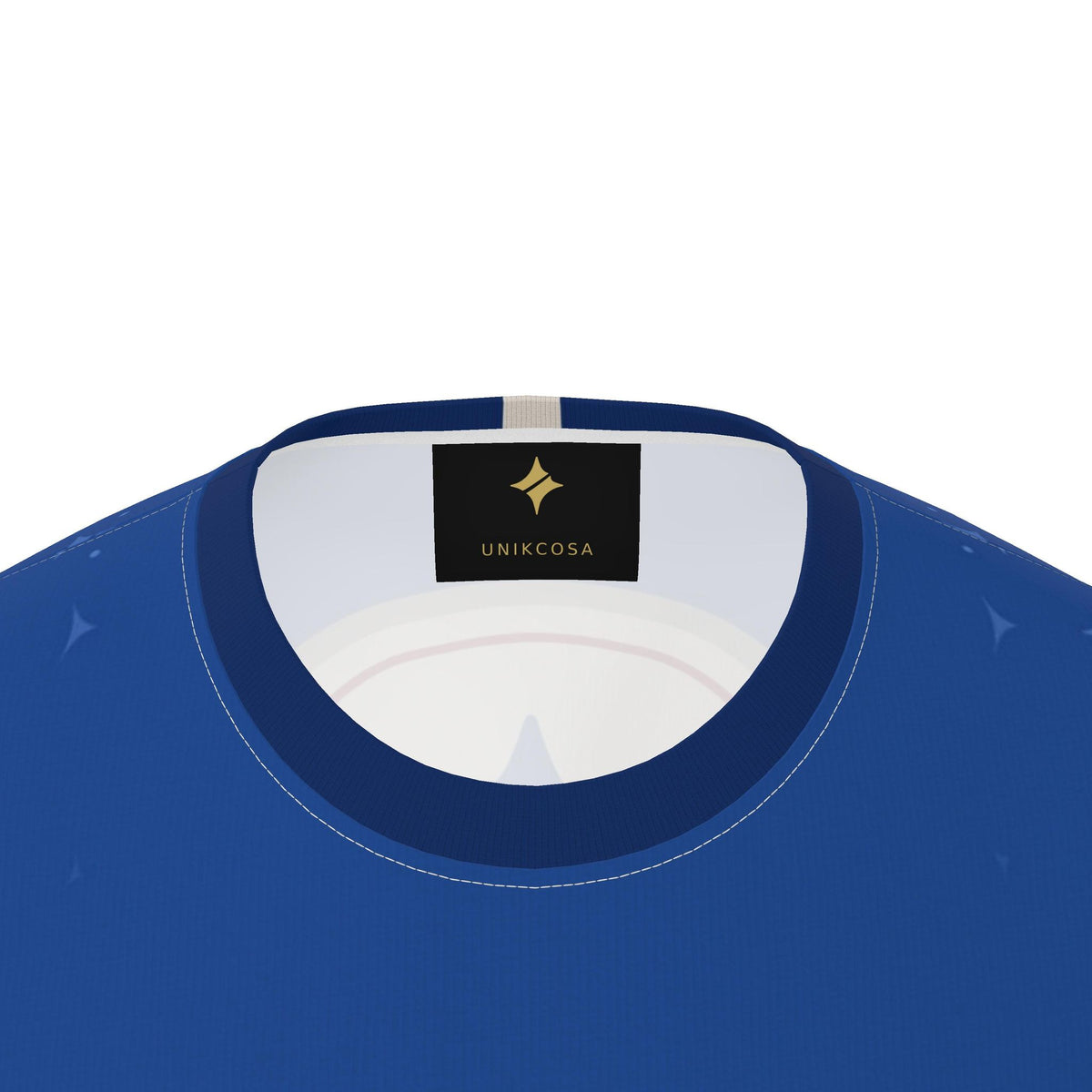 UNIKCOSA boxy cotton T-shirt — original garment preview, neck detail