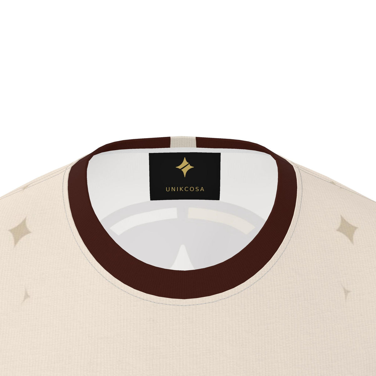 UNIKCOSA boxy cotton T-shirt — original garment preview, neck detail