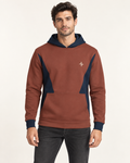 Brick Midnight Bays Nero Ponte Hoodie, front on-model AI styling illustration