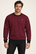 burgundy noir men's sweatshirt front view. AI-generated digital styling illustration.