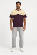 Champagne Plum Boxy Cotton T-Shirt — front model styling illustration