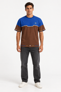 Cobalt Umber Boxy Cotton T-Shirt — front model styling illustration