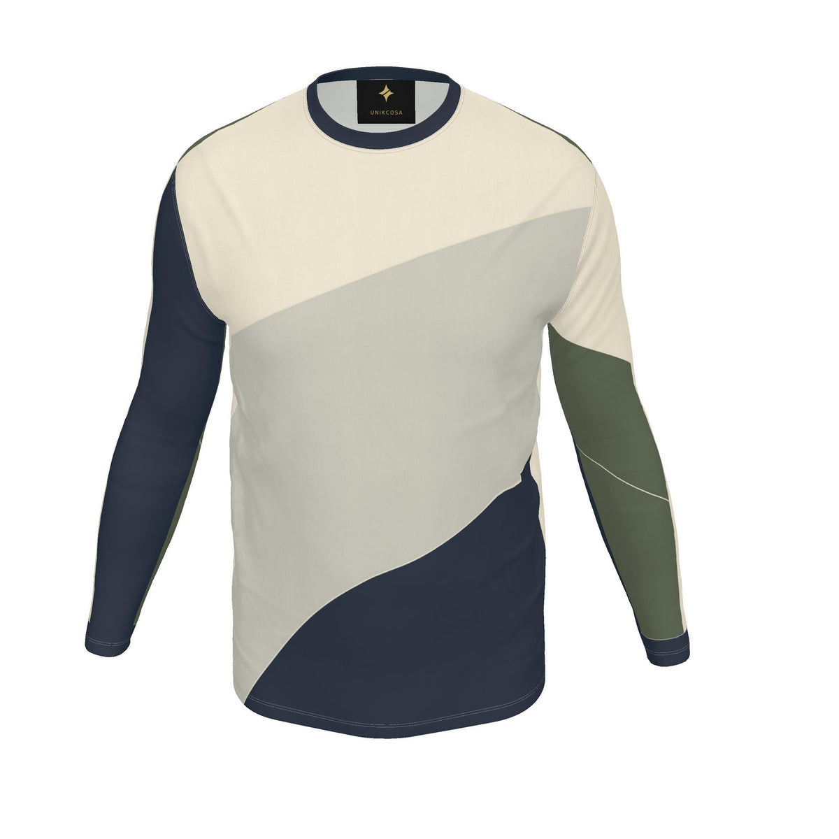 Cream Olive Luxury Bounce Cotton Long Sleeve T-Shirt — original supplier garment view 1, corrected print