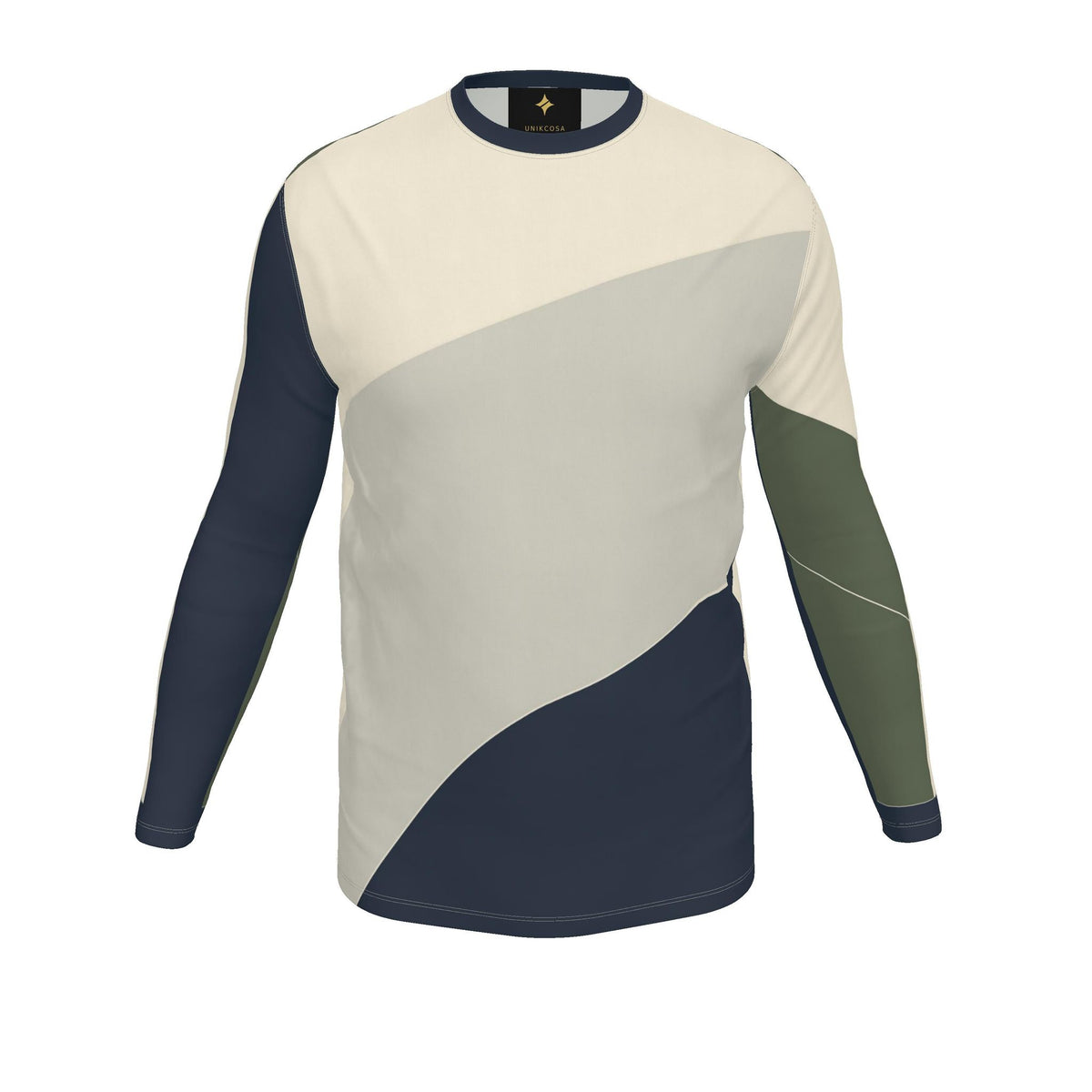 Cream Olive Luxury Bounce Cotton Long Sleeve T-Shirt — original supplier garment view 2, corrected print