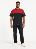Crimson Obsidian Boxy Cotton T-Shirt — front model styling illustration