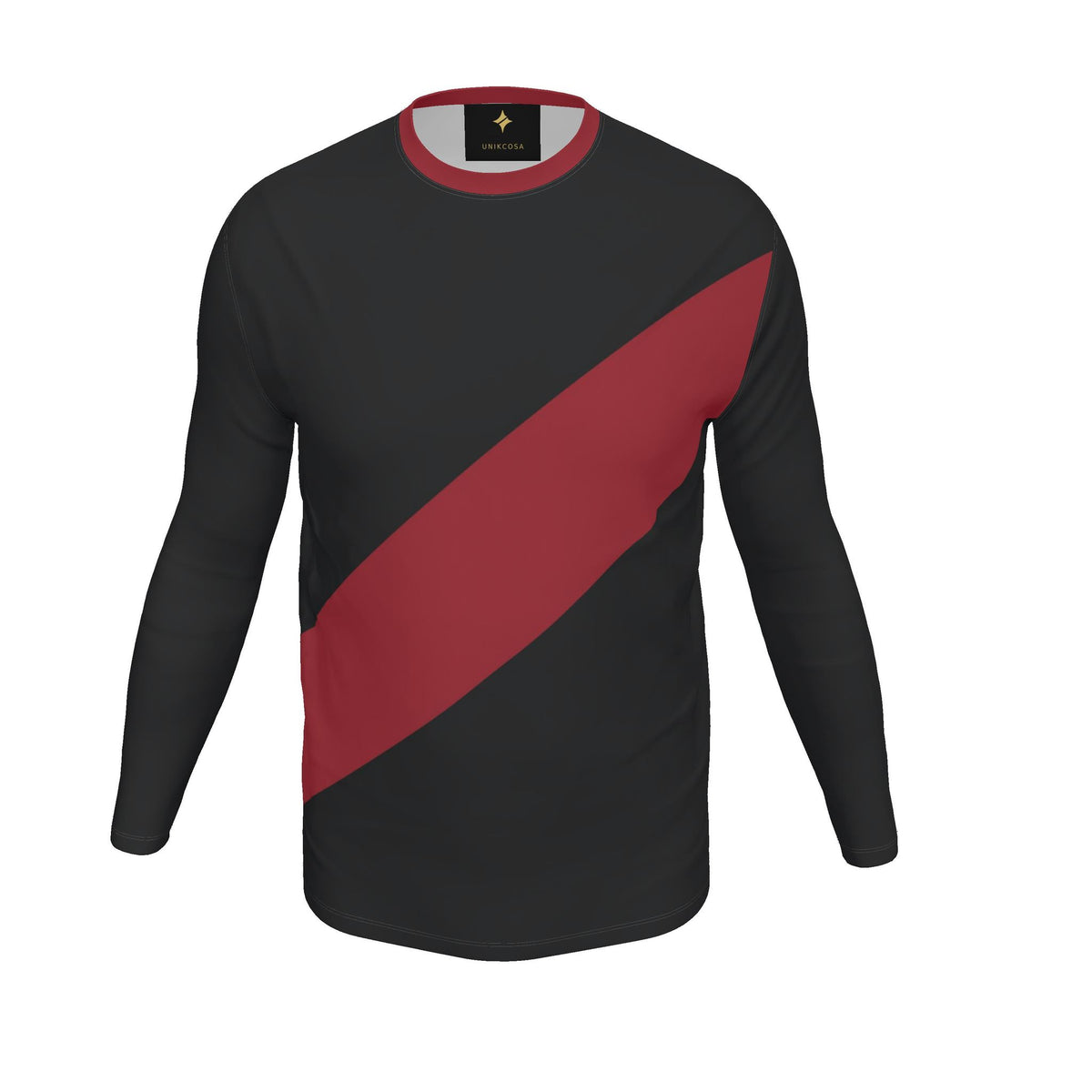 Crimson Sash Luxury Bounce Cotton Long Sleeve T-Shirt — supplier garment view 1