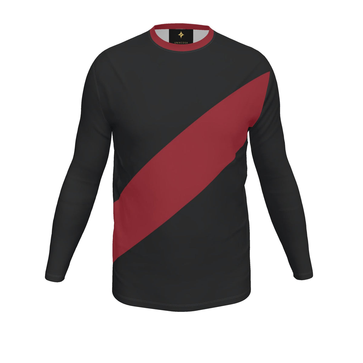 Crimson Sash Luxury Bounce Cotton Long Sleeve T-Shirt — supplier garment view 2