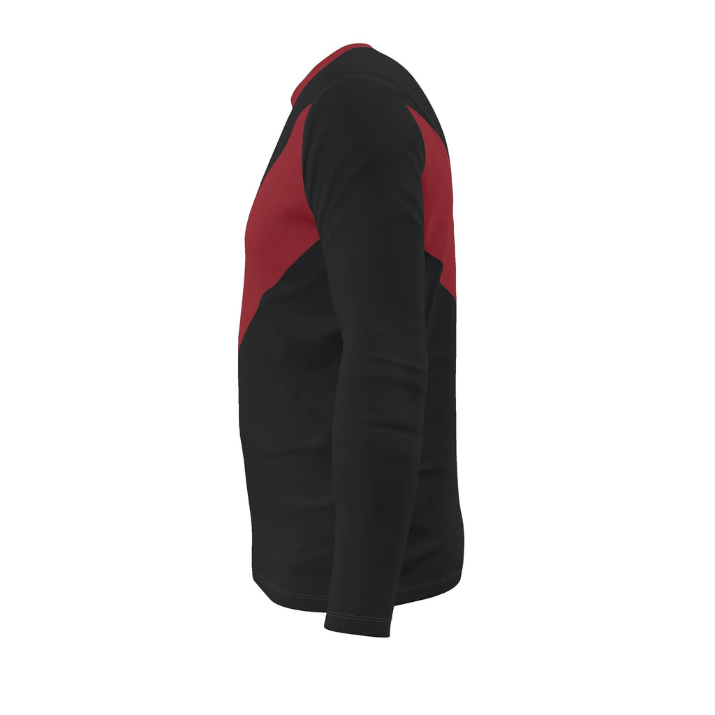 Crimson Sash Luxury Bounce Cotton Long Sleeve T-Shirt — supplier garment view 3