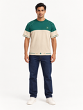 Emerald Parchment Boxy Cotton T-Shirt — front model styling illustration