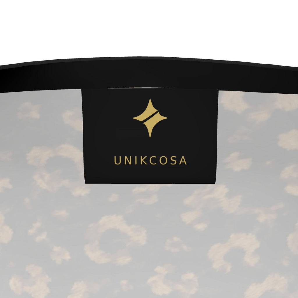 Golden Leopard Luxury Long Sleeve T-Shirt by UNIKCOSA, final garment UNIKCOSA inner label view