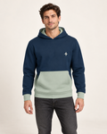Prussian Celadon Vault Nero Ponte Hoodie front view — AI-generated styling illustration