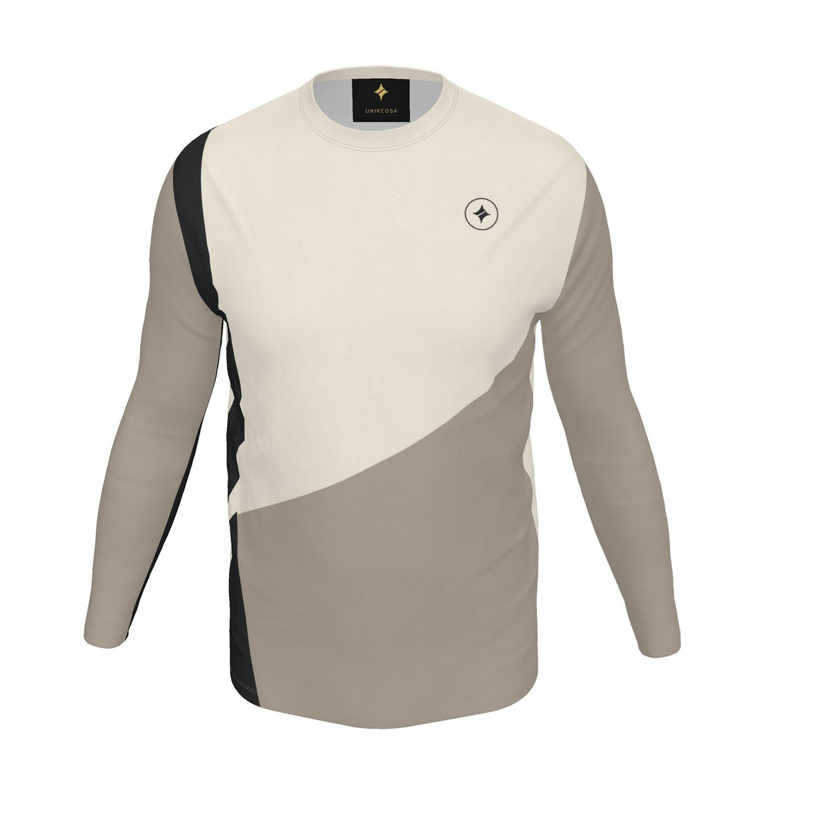Ivory Mosaic Luxury Bounce Cotton Long Sleeve T-Shirt — original supplier garment view 1, corrected print