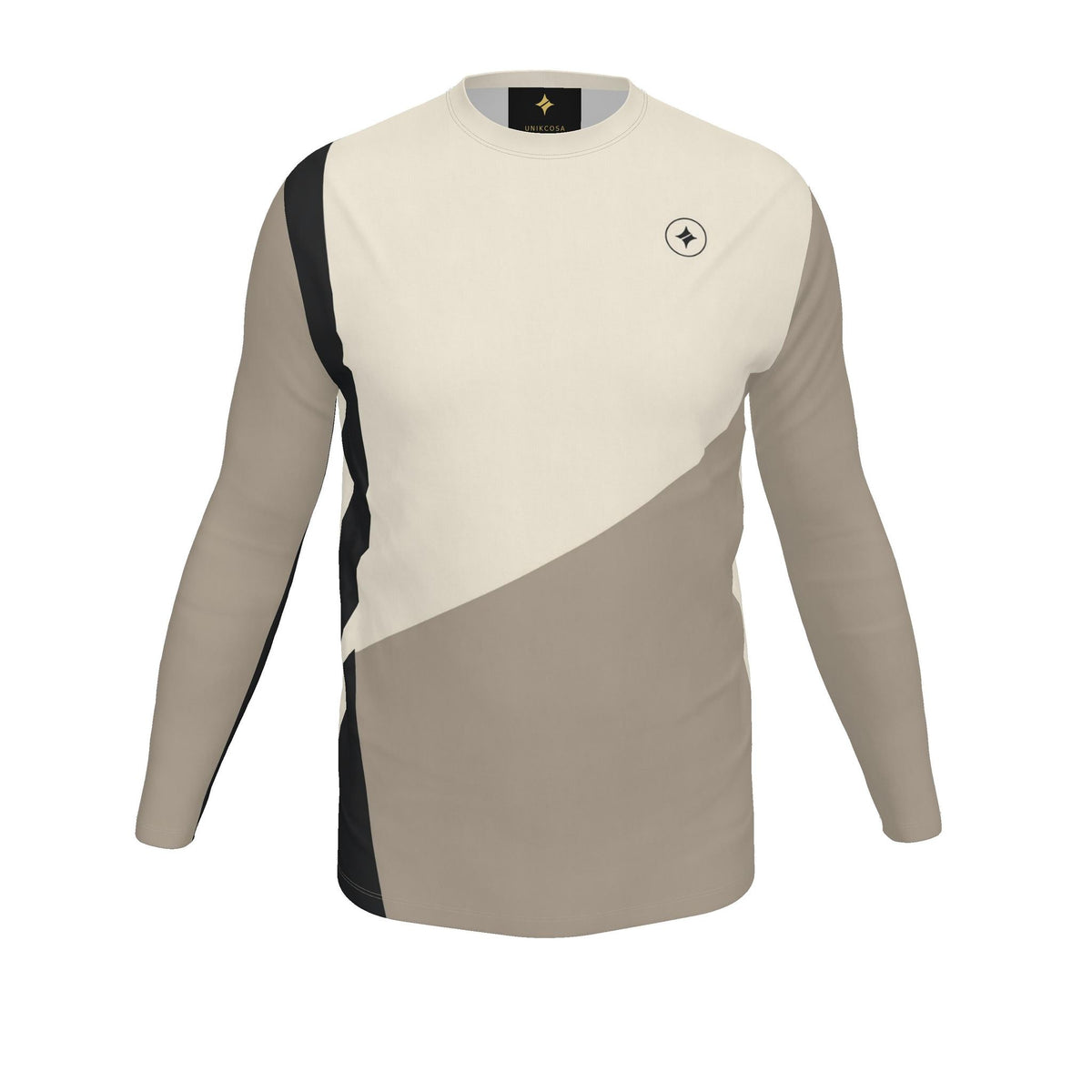 Ivory Mosaic Luxury Bounce Cotton Long Sleeve T-Shirt — original supplier garment view 2, corrected print