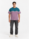 Lagoon Orchid Boxy Cotton T-Shirt — front model styling illustration