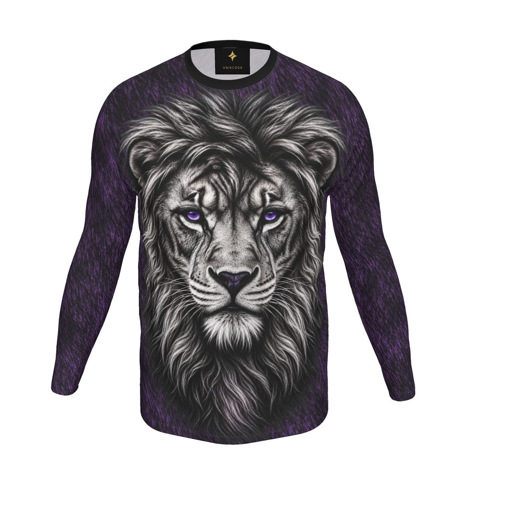 Midnight Crown Luxury Long Sleeve T-Shirt by UNIKCOSA, final garment front three-quarter view
