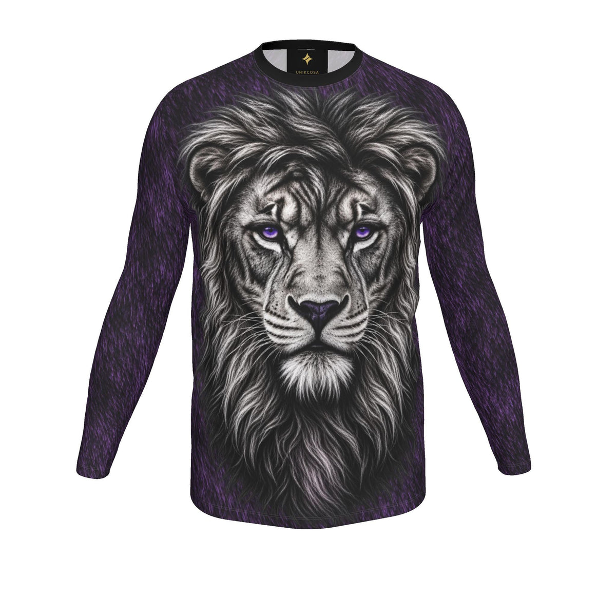 Midnight Crown Luxury Long Sleeve T-Shirt by UNIKCOSA, final garment front view