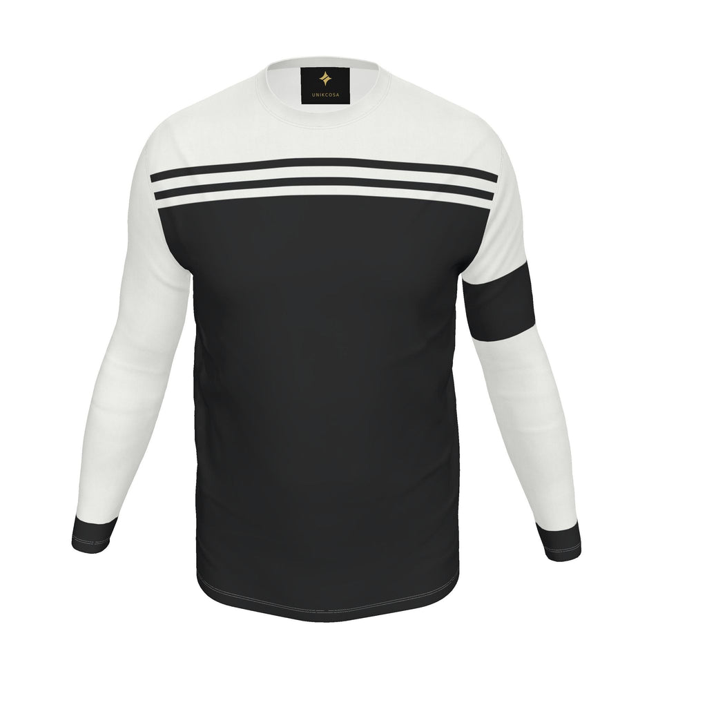 Monochrome Line Luxury Bounce Cotton Long Sleeve T-Shirt — supplier garment view 1