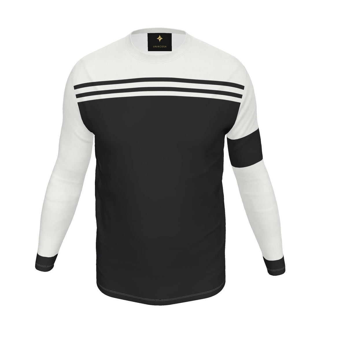 Monochrome Line Luxury Bounce Cotton Long Sleeve T-Shirt — supplier garment view 1