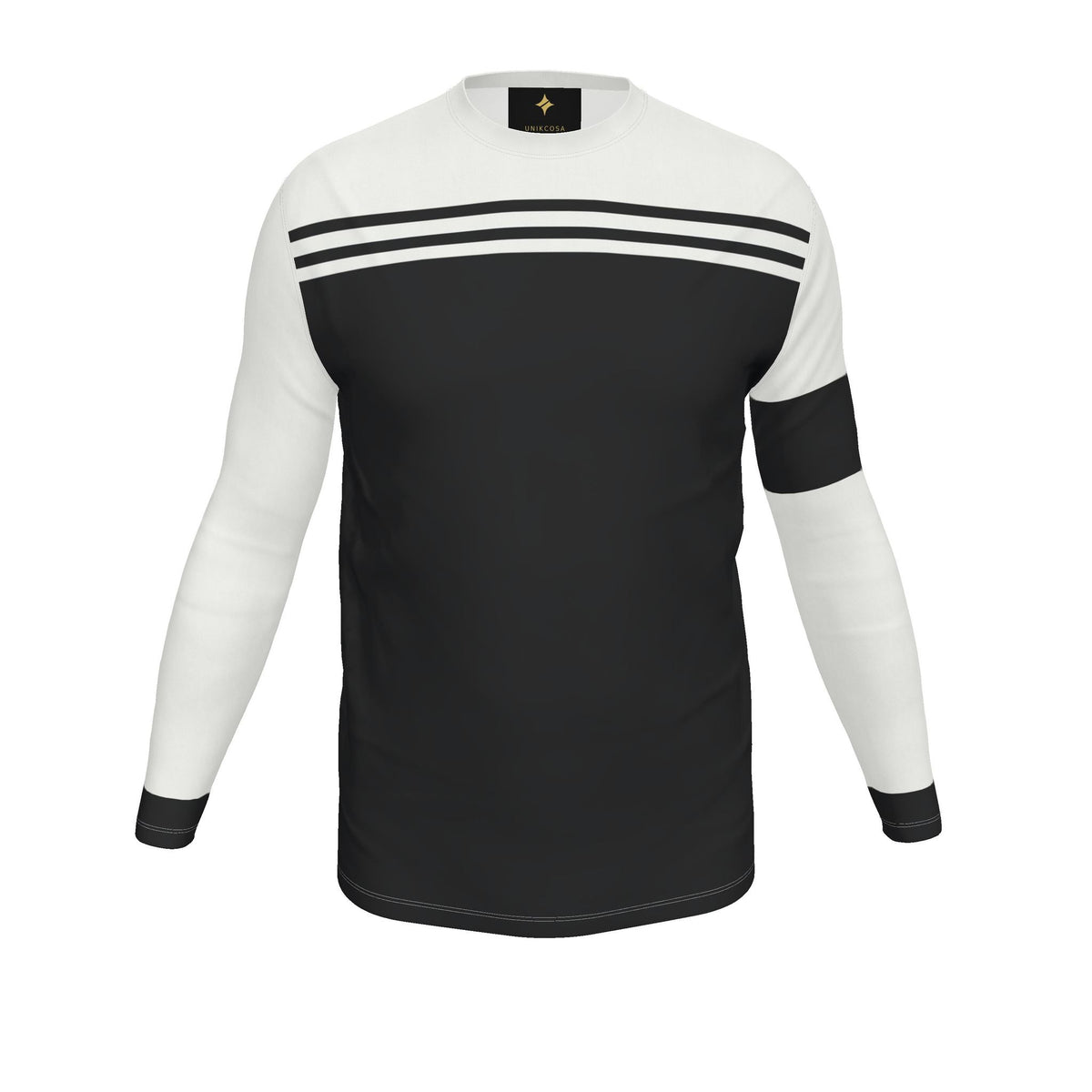 Monochrome Line Luxury Bounce Cotton Long Sleeve T-Shirt — supplier garment view 2