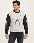 porcelain onyx vault men's sweatshirt front view. AI-generated digital styling illustration.