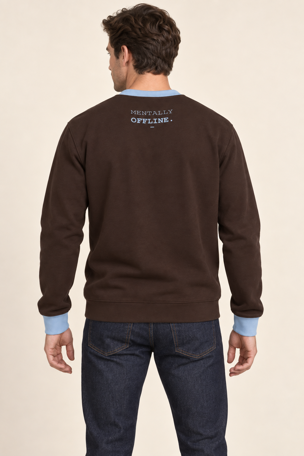 Espresso Glacier sweatshirt — AI-generated back styling illustration