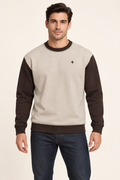 Men's Nero Ponte Sweatshirt — Oyster Espresso by UNIKCOSA — front model view; AI-generated digital styling illustration