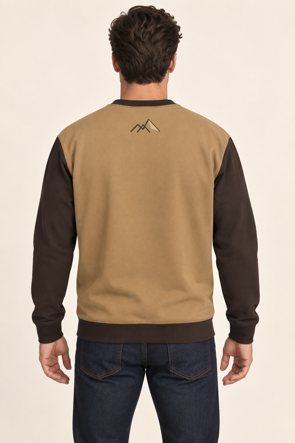 Honey Espresso men's sweatshirt — back AI styling illustration