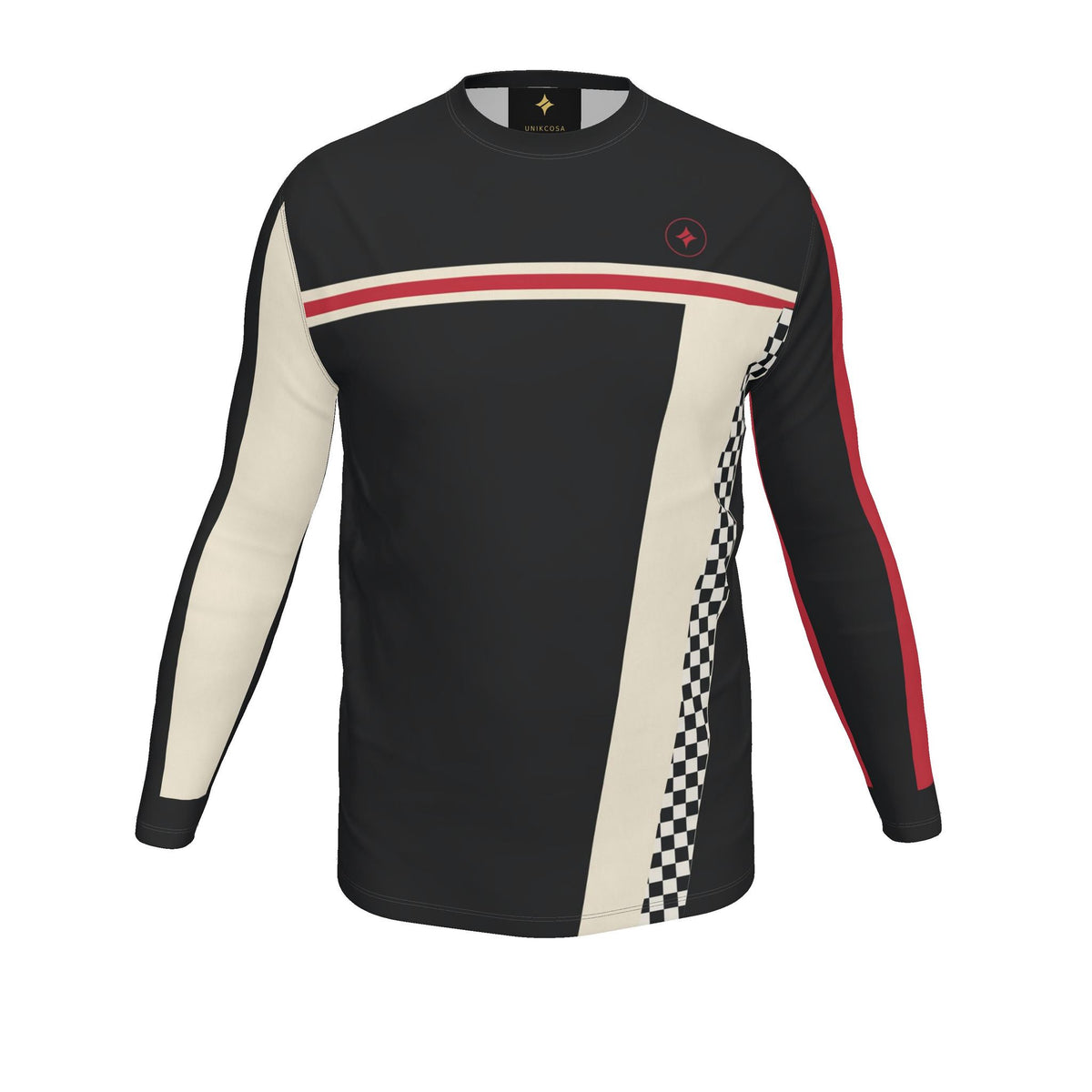 Racing Spirit Luxury Bounce Cotton Long Sleeve T-Shirt — supplier garment view 2, corrected chest logo