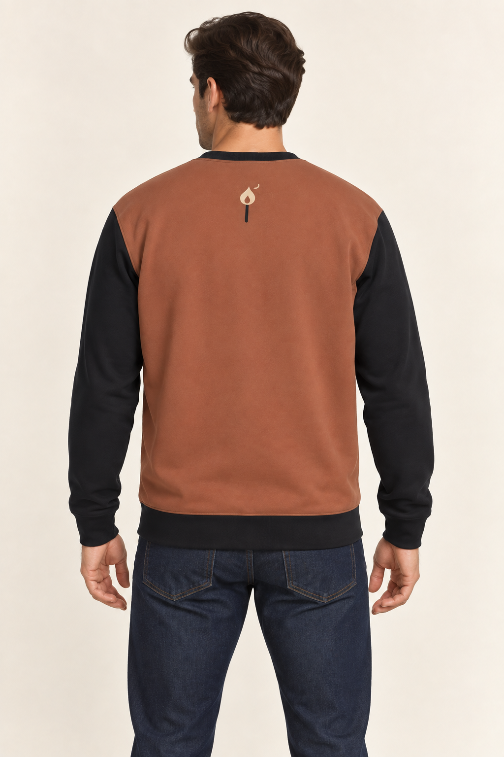 Terracotta Obsidian Nero Ponte sweatshirt — back model styling illustration