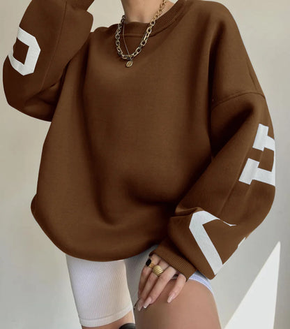 UNIKCOSA Women’s Oversized Hoodie & Sweatpants Set – Cotton Pullover Crop Top Hoodie & Crew Neck Sweatshirt (Screen Print Edition)