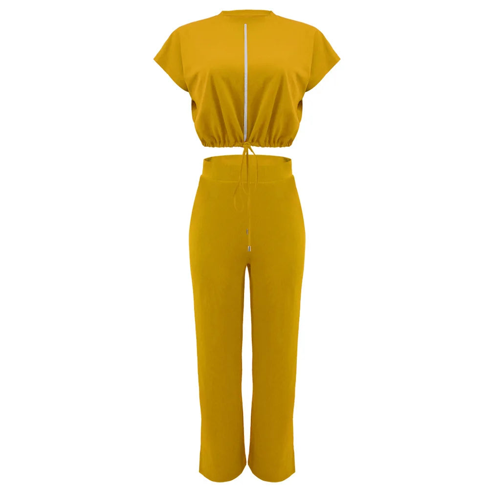 UNIKCOSA Velora Two-Piece Set Drawstring Top and Pants 💫
