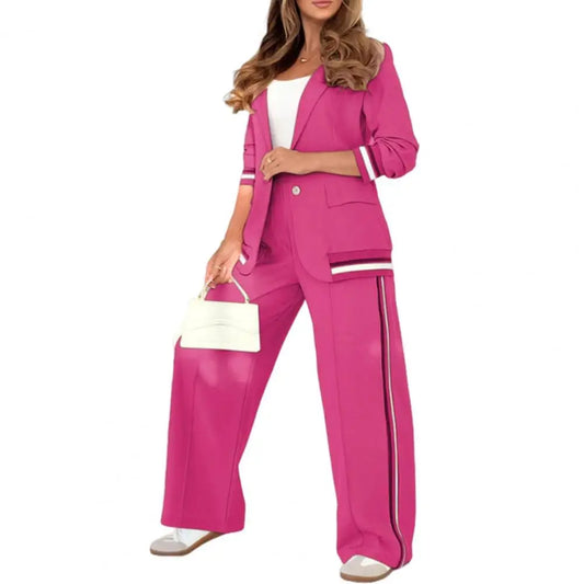 UNIKCOSA’s 2025 Women’s Suit Set — Long-Sleeve Cardigan Coat + Pocket Pants 2-Piece