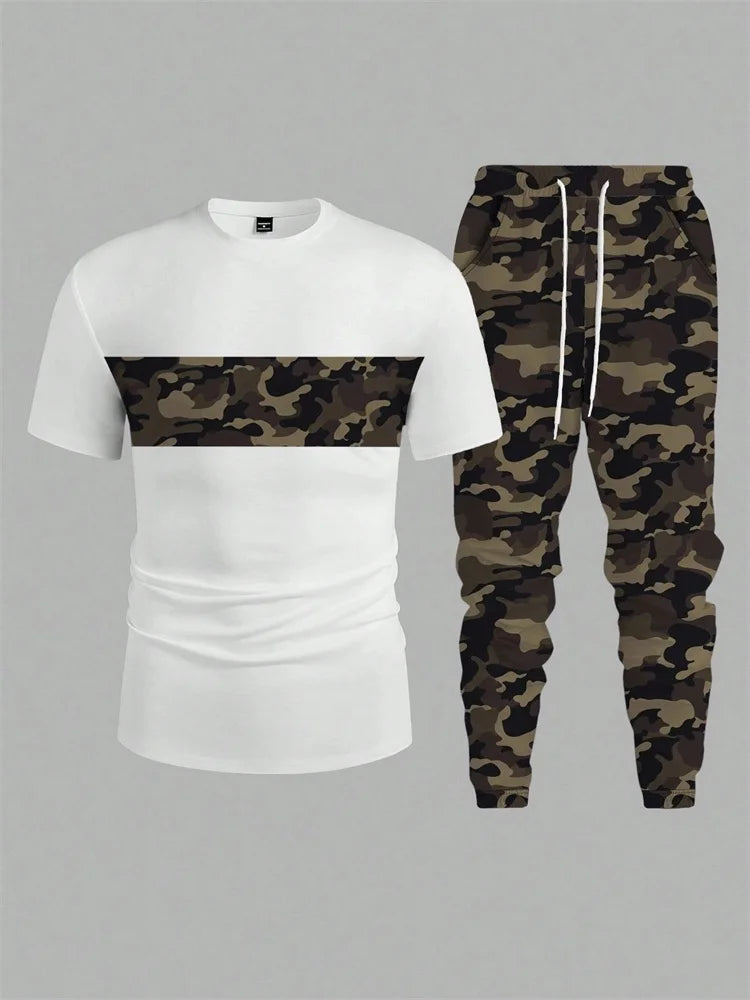 UNIKCOSA Men’s Street Style Set – Bull Print Warm T-Shirt & Long Pants Outfit (Autumn/Winter Edition)