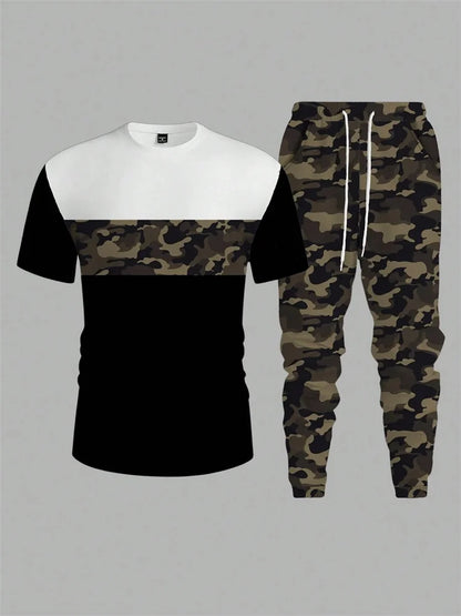 UNIKCOSA Men’s Street Style Set – Bull Print Warm T-Shirt & Long Pants Outfit (Autumn/Winter Edition)