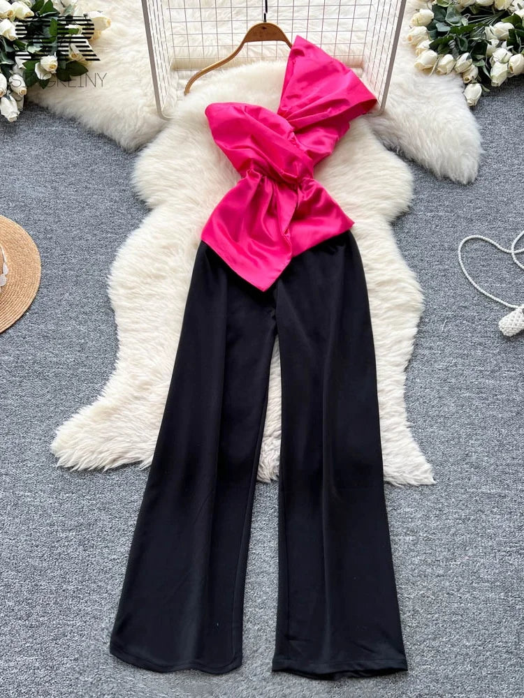 UNIKCOSA’s Off-Shoulder Color Block Romper — Strapless Summer Party Jumpsuit