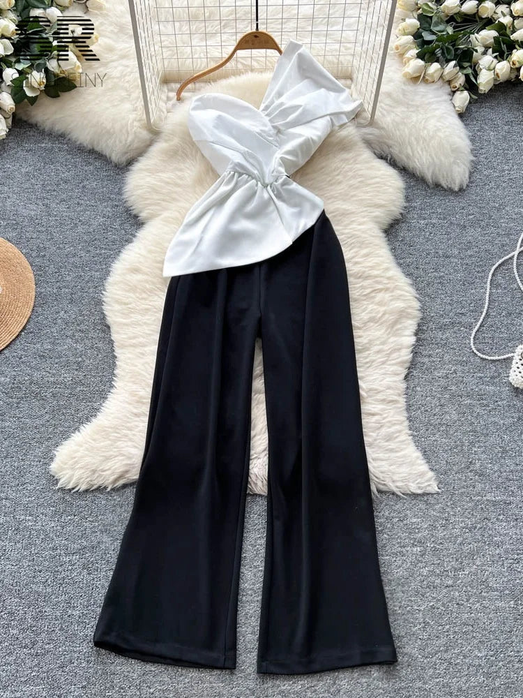 UNIKCOSA’s Off-Shoulder Color Block Romper — Strapless Summer Party Jumpsuit