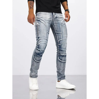 UNIKCOSA NoirFit Mens Slim Skinny Biker Jeans High Street 💫