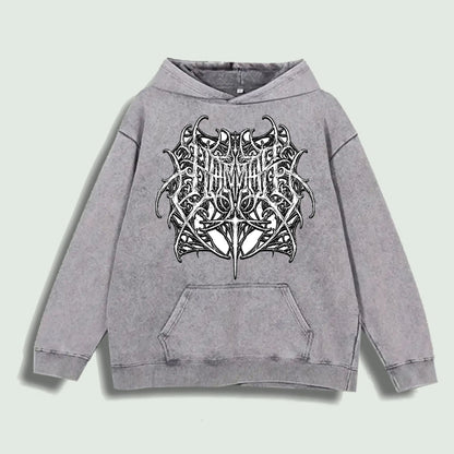 UNIKCOSA NoirFit Intricate Black Metal Graphic Hoodie 🖤