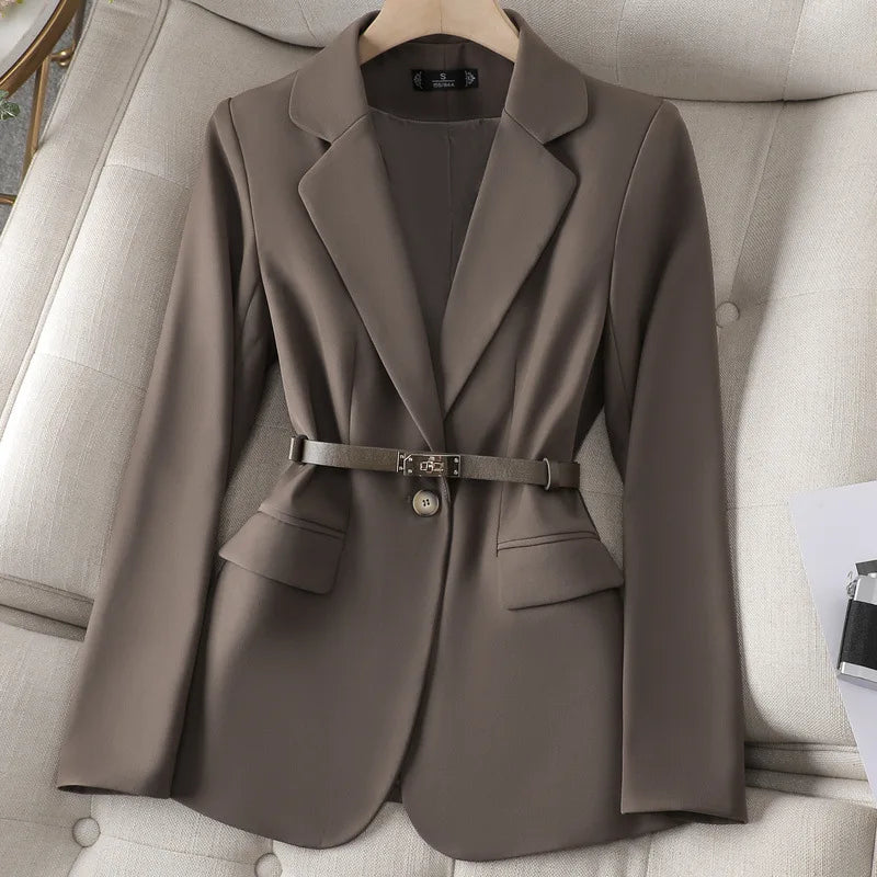 UNIKCOSA Zen Suit Coat With Belted Lapel V Neck For Office 🌆