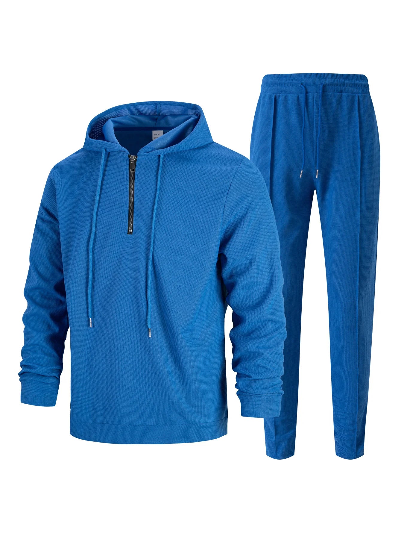 UNIKCOSA Men’s Athleisure Hoodie Set – Quarter-Zip Hooded Top & Jogger Pants (220 GSM Gymwear Two-Piece Outfit)