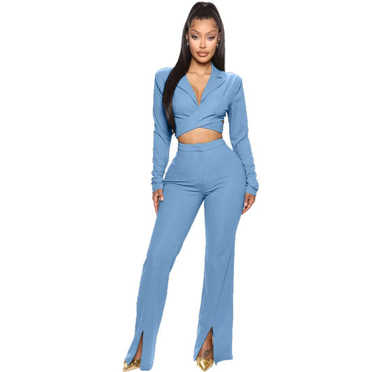 UNIKCOSA Women’s African Style Two-Piece Set – Strappy Top & Wide-Leg Pants Outfit (Casual Chic Edition)