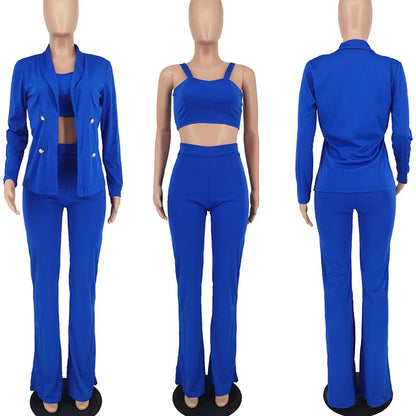 UNIKCOSA’s Elegant 3-Piece Suit — Office Lady Blazer + Pants Formal Business Set
