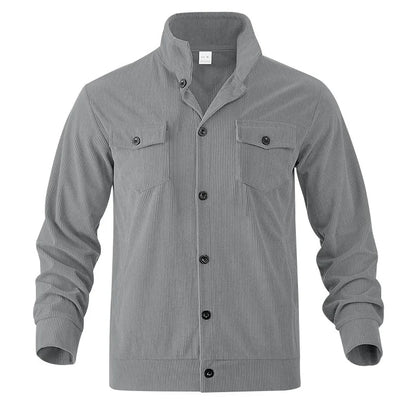 UNIKCOSA Men’s Corduroy Fleece Shirt – Full Button Long Sleeve Streetwear Overshirt (280 GSM Autumn/Winter Edition, S–3XL)