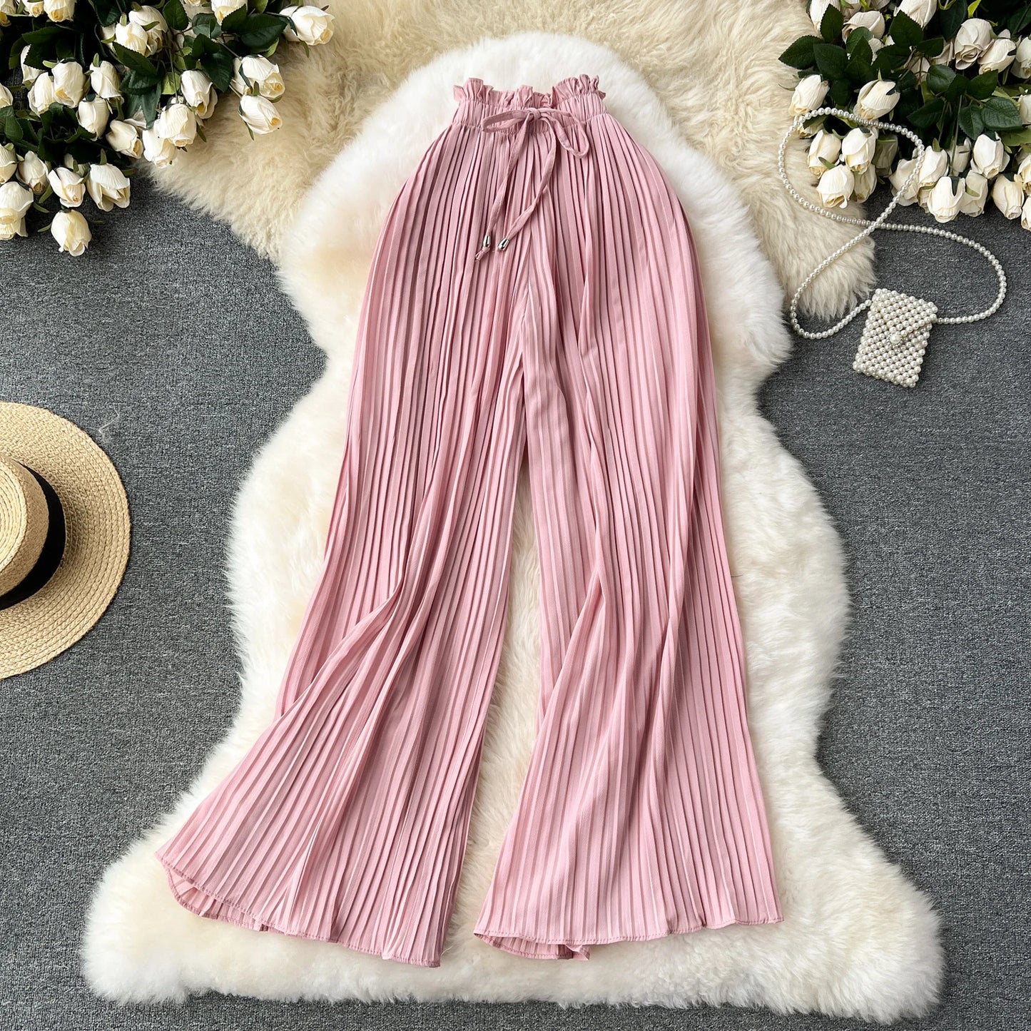 UNIKCOSA Women’s Summer High-Waist Tie Shorts – Loose Pleated Wide-Leg Casual Pants (Chic Edition)
