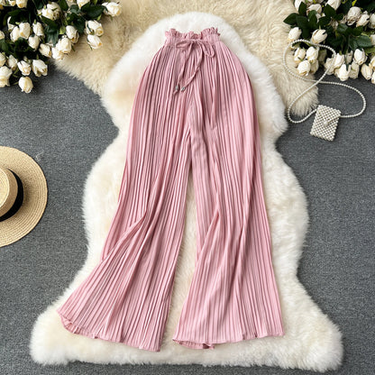 UNIKCOSA Women’s Summer High-Waist Tie Shorts – Loose Pleated Wide-Leg Casual Pants (Chic Edition)