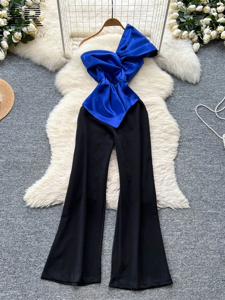 UNIKCOSA’s Off-Shoulder Color Block Romper — Strapless Summer Party Jumpsuit